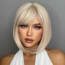 New Synthetic Wigs Short Straight Bob Hair Wig Women Natural Hair Heat Resistant