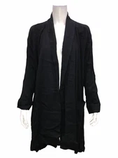 H by Halston Open Front Topper with Crossover Back Details Black Size 4 