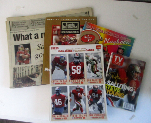 Lot 10 Steve Young Items TV Guide Book Sports Illustrated  Newspaper Articles - Picture 1 of 19