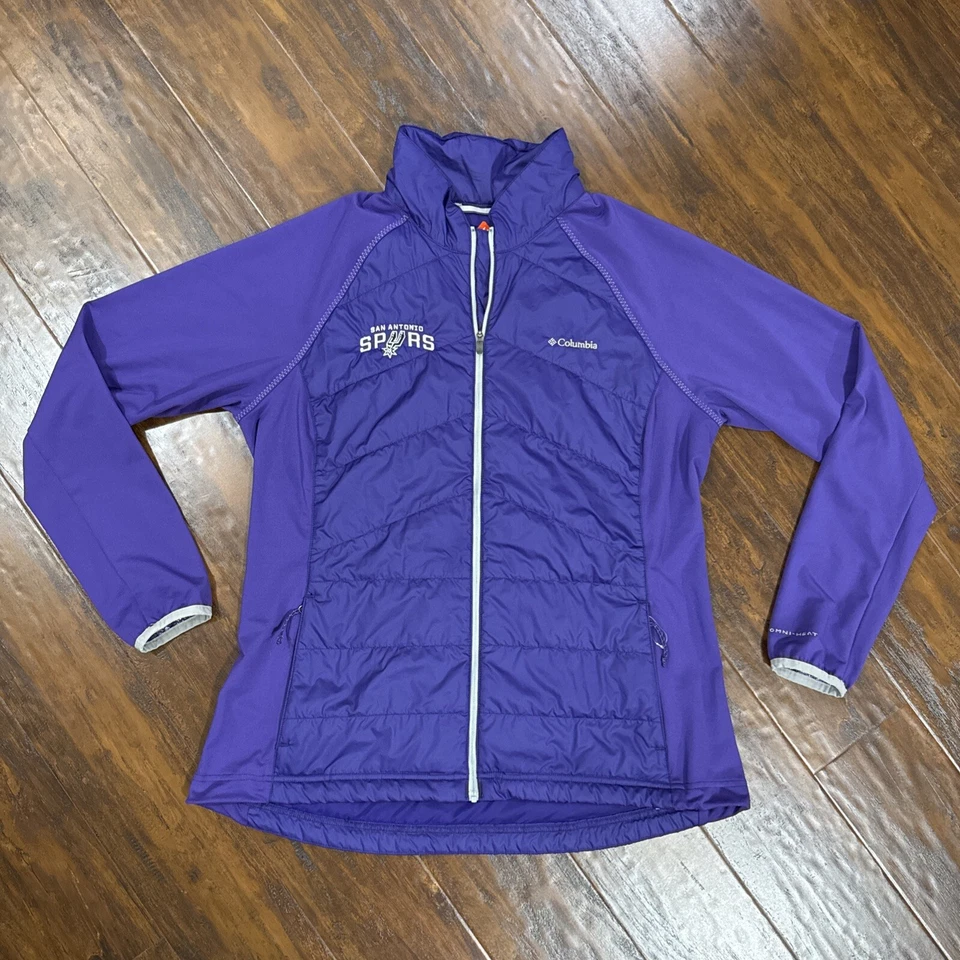 Chaqueta Púrpura Rara NBA San Antonio Spurs Columbia Para Mujer Talla XL Cremallera Completa Puffer Foto 2 de 4