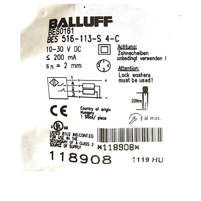Balluff Bes 516 113 S4 C Bes0161 Inductive Standard Sensors Pnp New Kd Ebay