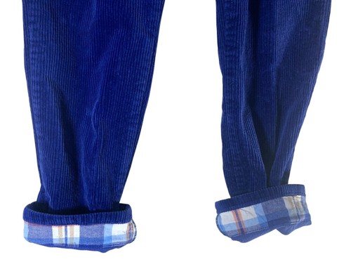 Gymboree Boys Corduroy Blue Rolled Plaid Hem Pants size 7 - Picture 7 of 13