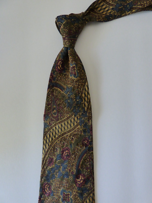 Green Brown Blue Maroon Floral DIOR Silk Tie Italy | eBay