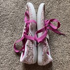 comfort trendz white lace sneakers with pink underlay & laces, women's 10 — photo 8