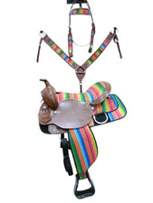 Shwaan Leather Plus Synthetic Cordura Horse Saddle