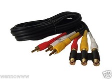 3 RCA Male to 3 RCA Female Audio Video Extension Cable  6 Feet 