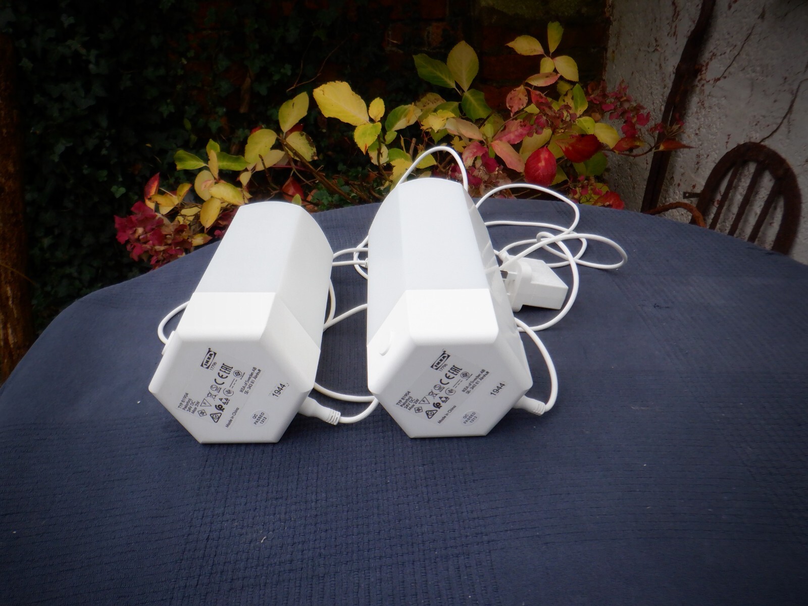 Pair of IKEA Pelarboj Pencil Shaped LED Colour Changing Table Lamps