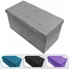 Sorbus Storage Ottoman Bench – Collapsible/Folding Bench Chest with Cover