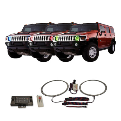 RGB Multi Color RF Headlight Halo kit for Hummer H2 03-09