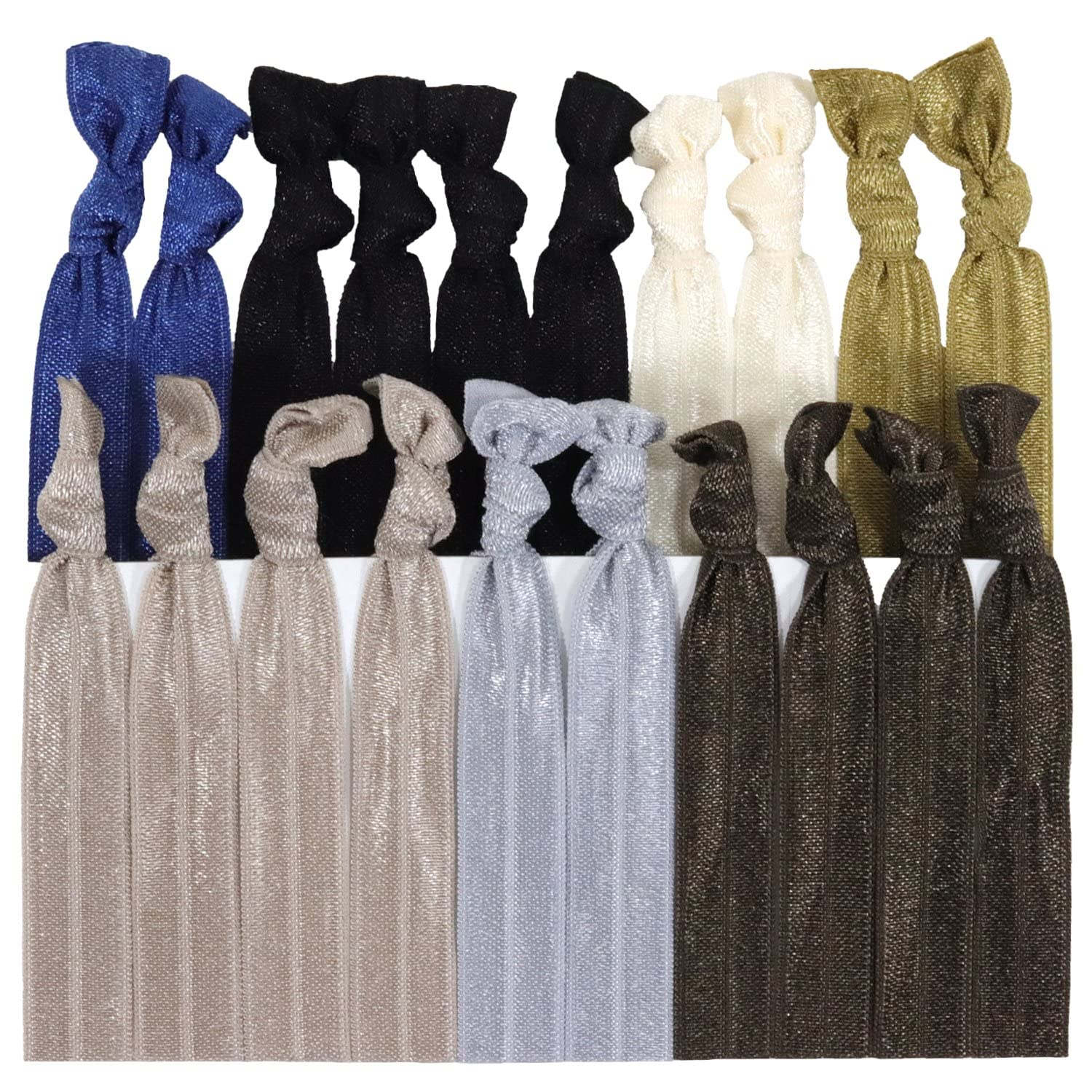 Neutral Tones Hair Ties - No Crease Ponytail Holders Available in Multiple Pack Options for Stylish and Damage-Free Hair Styling