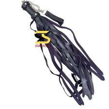 Handcrafted Heavy-Duty Flogger 25 Cowhide Leather Falls with Finger Loop