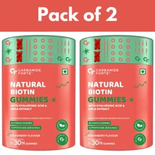 Carbamide Forte Biotin Hair Gummies for Hair Growth, Strawberry 30 Gummies