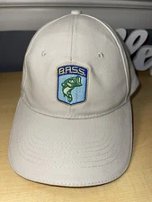 B.A.S.S. Men's Fishing Bass Hat Adjustable Baseball Ball Cap Hat Tan Khaki  