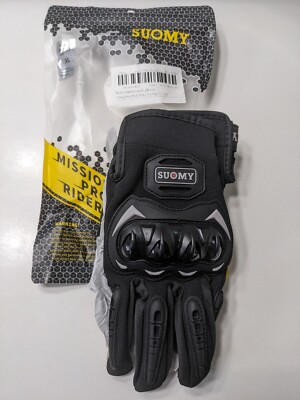 Suomy Tech Motorcycle Gloves Size XL Breathable Summer Black Hardshell Knuckles