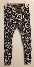 Girls SZ 18/XXL Wonder Nation Black w/Unicorns Tag Free Full Length Leggings