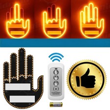Fun Finger Gesture Light With Remote Led Car Back Window Sign Hand Light Us