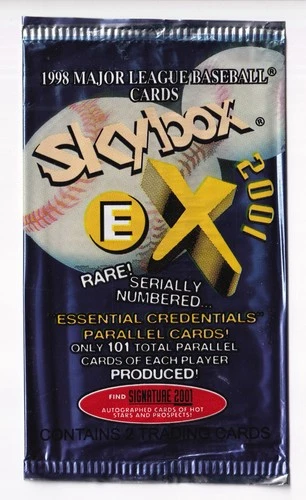 Skybox 1998 EX-2001 Baseball EMPTY Trading Card Pack Foil Wrapper