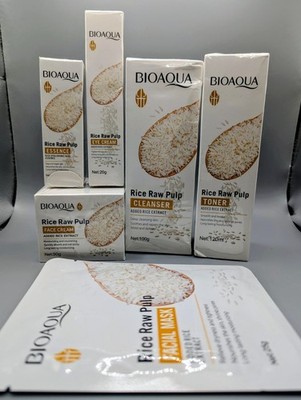 BIOAQUA Rice Raw Pulp 6-piece Skincare Set Moisturizing Anti-Aging *NEW*
