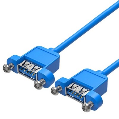 USB 3.0 Female to Female Cable with Ear Screws, Quick Charging & Sync Data Cord
