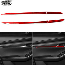 4pcs Real Carbon Fiber Interior Door Panel Trim Strips For Mazda 3 Axela 2019-26