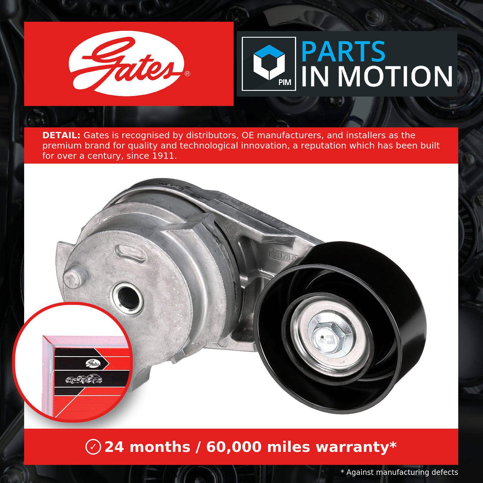 Aux Belt Tensioner fits ISUZU ASCENDER 4.2 03 to 07 Drive V-Ribbed Gates Quality