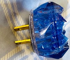 VINTAGE BLUE MCM CRYSTAL LOOK ACRYLIC PLASTIC...