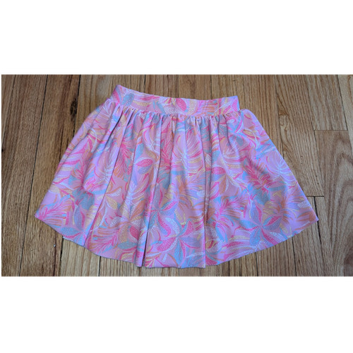 Carters Girls 3T Pink Blue Yellow Floral Flare Skort Elastic Waist Casual Short