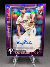 2025 Topps Chrome Michael Mercado Purple ON CARD AUTO /250 Rookie Phillies #4