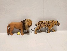 Schleich Wild Life Lion  Siberian Bengal Tiger Animal Figurine Toy Set