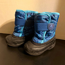 Kamik Snowbug2 Unisex Kids Snow Boots Hook  Loop Blue/Black US 6 EU 23