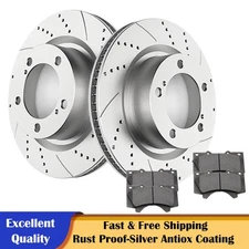 Front Drilled Rotors Brake Pads Kit Fit Toyota Tundra Sequoia Land Cruiser LX570