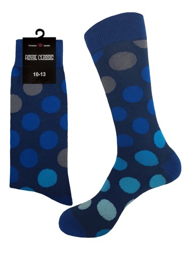 1-3-6-12 Pk Cotton Dress Socks First Quality 10-13 Multicolor Polka Dot SET #5 - Picture 21 of 27