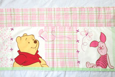 1 Winnie Pooh Piglet Pink Green Plaid Valance Lined Cotton Blend Butterfly 72x13
