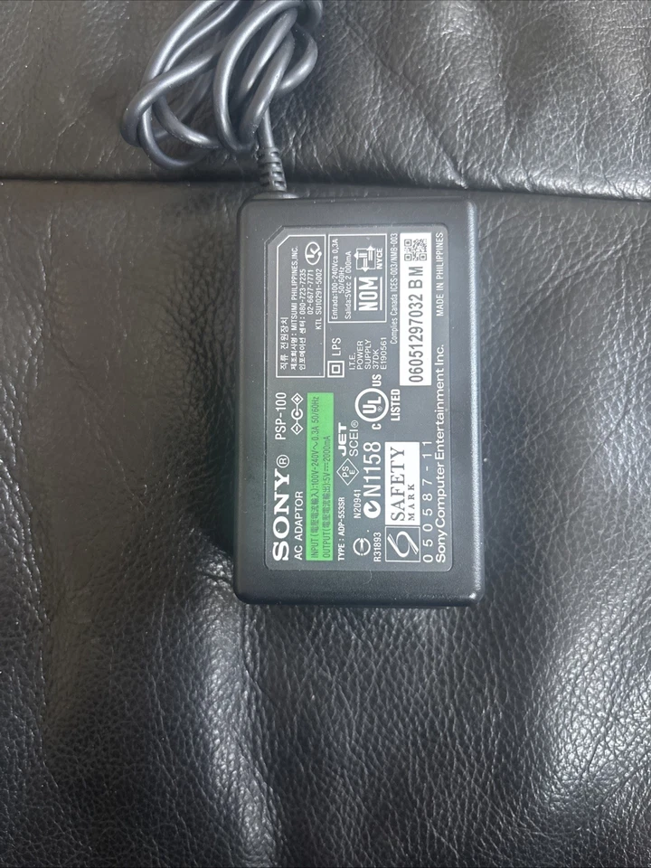 Cargador de pared Sony Playstation PSP adaptador de CA ladrillo OEM + cable nuevo 1000 2000 3000 Foto 3 de 3