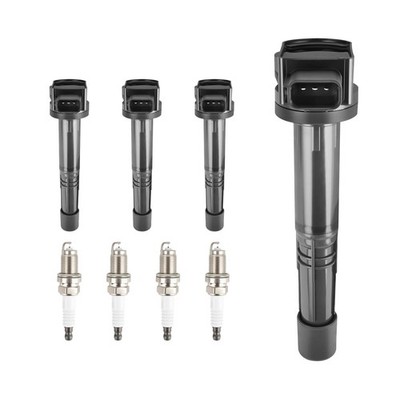 HYR Set of 4 Ignition Coil Pack and Iridium Spark Plugs Fit for 2.0L 2.4L Hon...