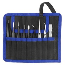 10Pcs ESD Precision Tweezers Set Stainless Steel Tool for Electronics Repair