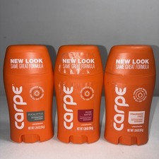 3 Sealed Carpe Antiperspirant Deodorant 1.76 Oz Each 3 Scents