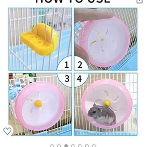 WishLotus Hamster Exercise Wheel Silent Plastic Small Pink White Yellow