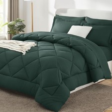 Size Comforter Sets - 7 Pieces Bed in a Bag Luxury Soft Bed Full Forest Green