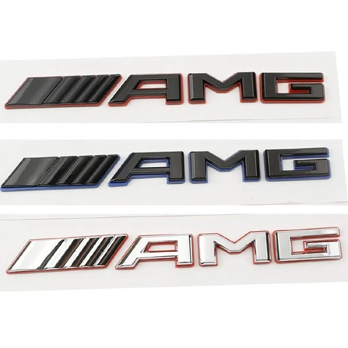 Für Mercedes Benz AMG Schriftzug Embleme Aufkleber Logo Flache Badge Auto NEW - Bild 1 von 7