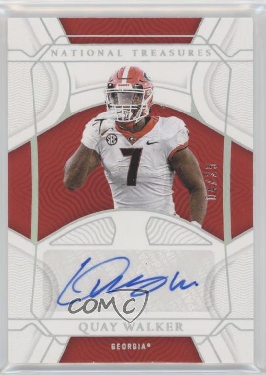 Quay Walker Panini National Treasures Collegiate Rookie Signatures #QWA Silver