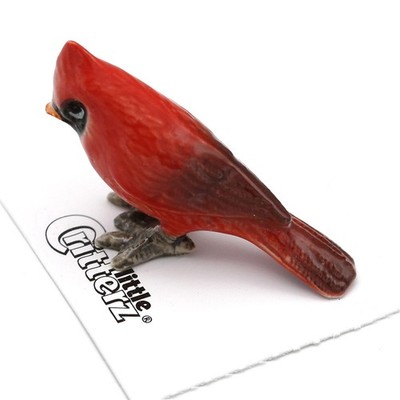 Little Critterz Red - Cardinal ''Louis'' Bird  - Miniature Porcelain Figurine
