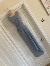 EXQUISITE PHASE EIGHT SIZE 8 US 4 PASTEL GREY FIT & FLARE LONG EVENING DRESS