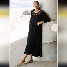 Rachel Pally Wmns Black Gauze Cotton Lola M Vacation Resortwear Boho