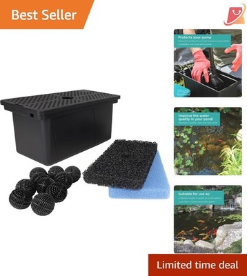 Compact Universal Pump Filter System - -Balls & Filters for Outdoor Fish Care