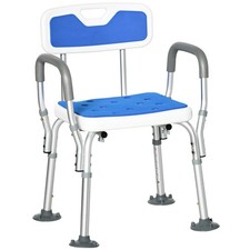 HOMCOM EVA Padded Shower Chair for the Elderly and Disabled, Height Adjustable S