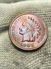 Roll Of 50 Indian Head Coins &1906 Indian Head Cent Penny Beautiful AU Gem Toned