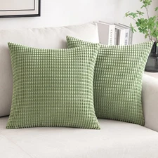 2-Pack 18x18 Inch Soft Corduroy Decorative Pillow Covers for Sofa Couch