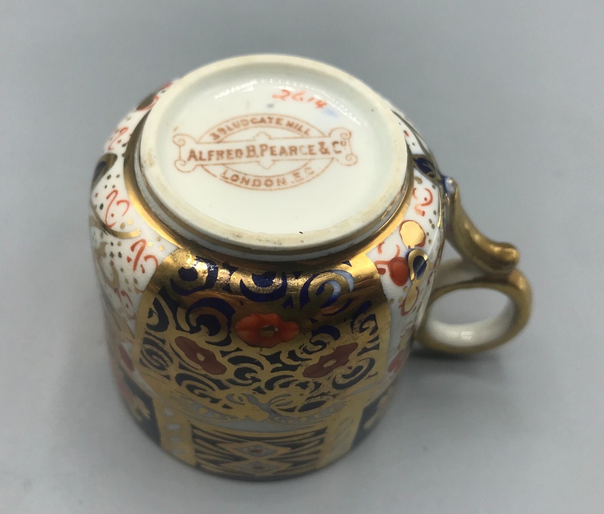 Antique Davenport Imari 2614 Demitasse Cup & Saucer for Alfred B
