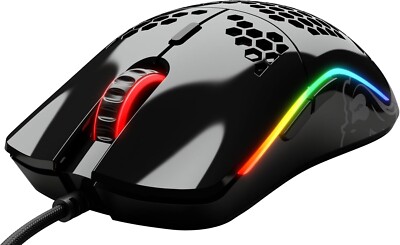 Glorious PC Gaming Race Model O Gaming Maus kabelgebunden RGB glänzend schwarz GO-BLACK